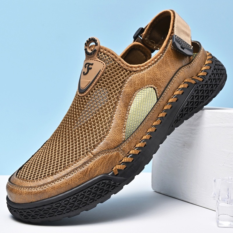 Men Handmade Genuine Leather Breathable Outdoor Sandals by GARB