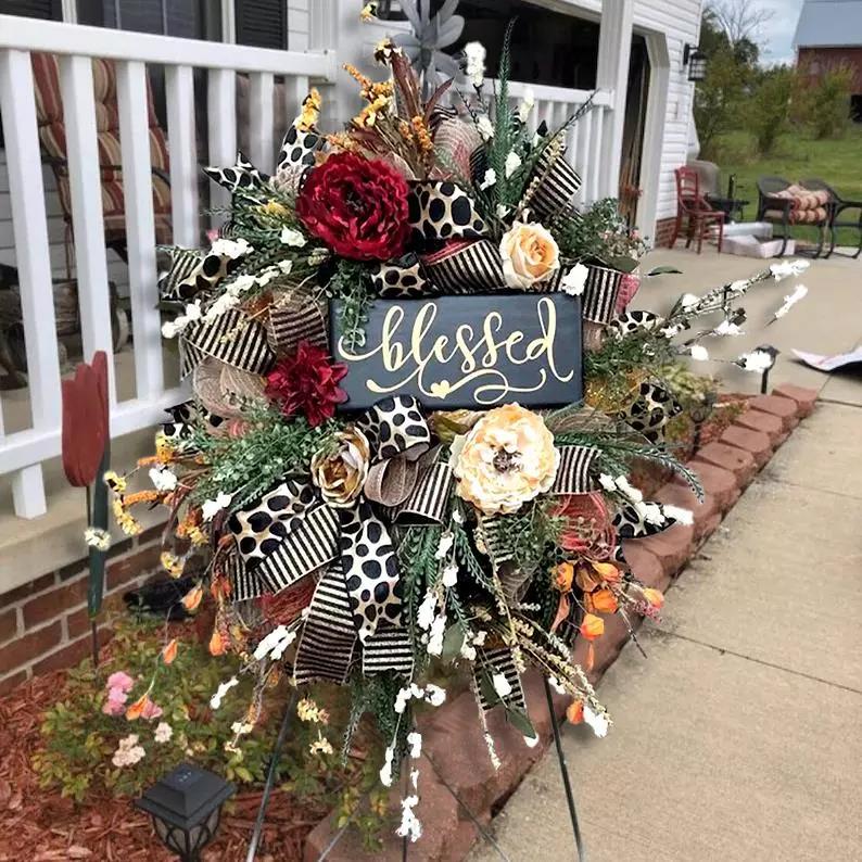 🍁Fall Cheetah Wreath-Year Round Wreath