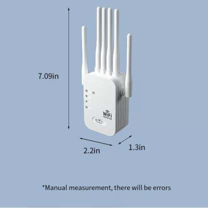 Upgraded 6-Antenna WiFi Extender, 300/1200Mbps Dual Band (5GHz/2.4GHz) Signal Booster, Covers 10,000 sq. ft & 50 Devices, Repeater with Ethernet Port for Home, Gifts