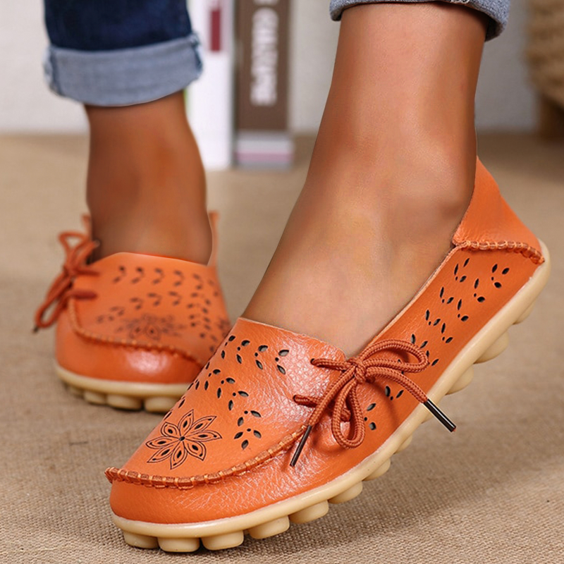 Vanccy- Leather Loafers Flats-walkjoyful