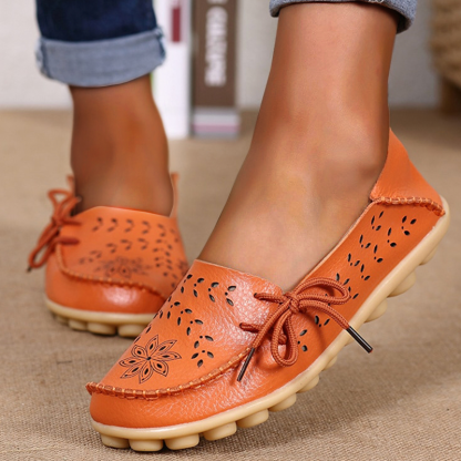 Vanccy- Leather Loafers Flats-walkjoyful