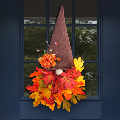 Fall Maple Gnome Front Door Hanger