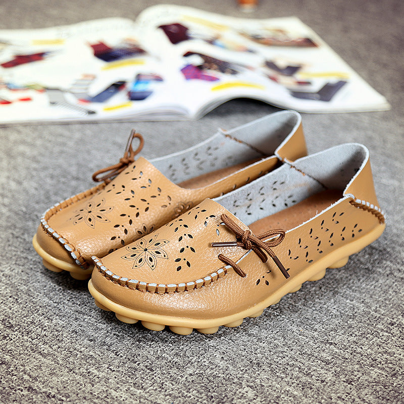 Vanccy- Leather Loafers Flats-walkjoyful