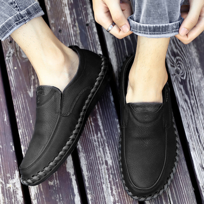 MEN'S LEATHER HAND-STITCHED CASUAL SHOES-walkjoyful