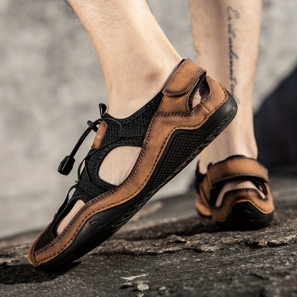 Men's Genuine Leather Non-slip Sandals - Perfect for Outdoor Walking and Hiking in Spring and Summer!