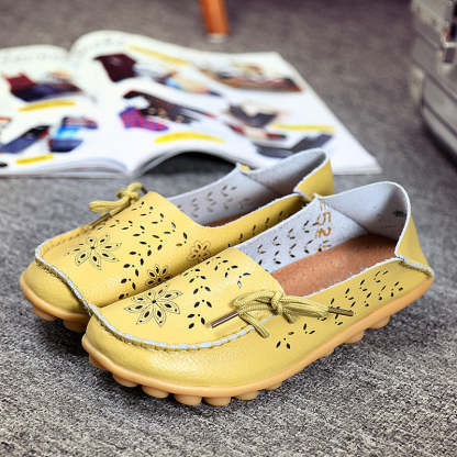 Vanccy- Leather Loafers Flats-walkjoyful