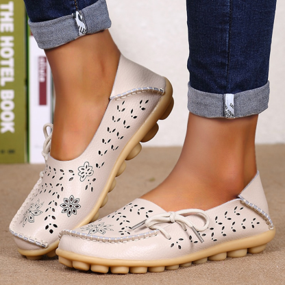Vanccy- Leather Loafers Flats-walkjoyful