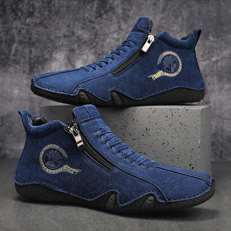 MEN'S CASUAL HANDMADE LEATHER COMFORTABLE SOFT SOLE ANKLE BOOTS