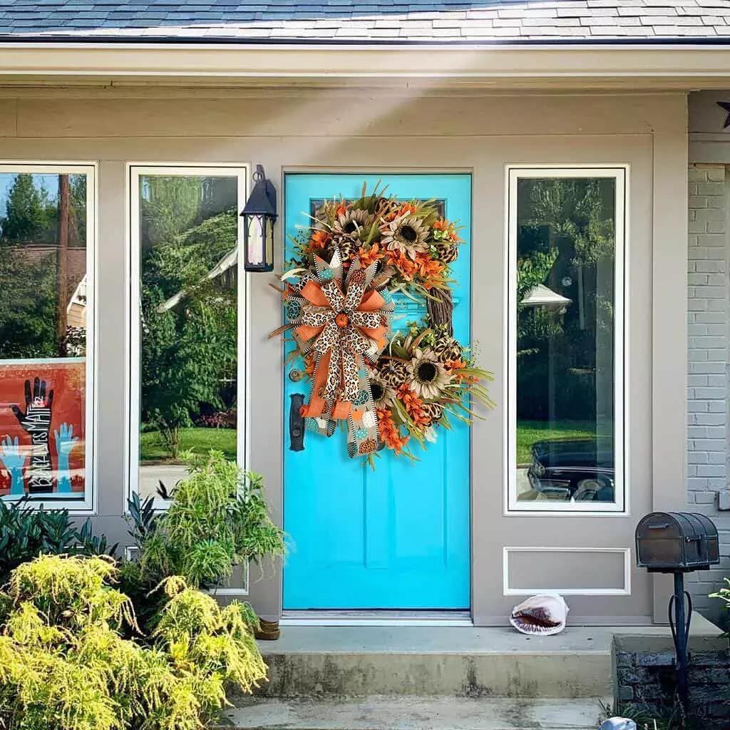 🍁Leopard Sunflower Wreath-Rustic Grapevine Home Decor