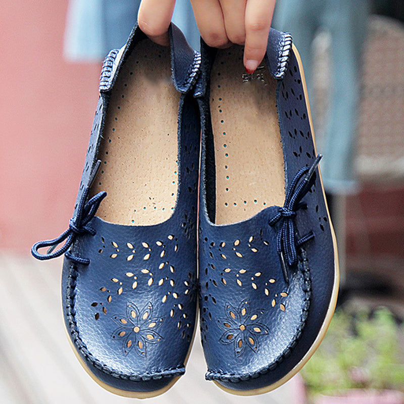 Vanccy- Leather Loafers Flats-walkjoyful