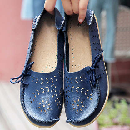 Vanccy- Leather Loafers Flats-walkjoyful