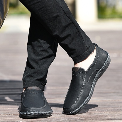 🔥Hot Sale🎁--60% OFF 🎉Mens Handmade Side Zipper Casual Comfy Leather Slip On Loafer-burnzay