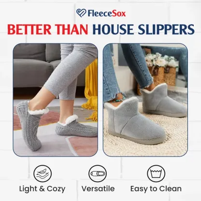 FleeceSox - Fleece-Lined Non-Slip Thermal Slippers Socks-walkjoyful