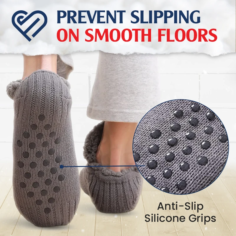 FleeceSox - Fleece-Lined Non-Slip Thermal Slippers Socks-walkjoyful