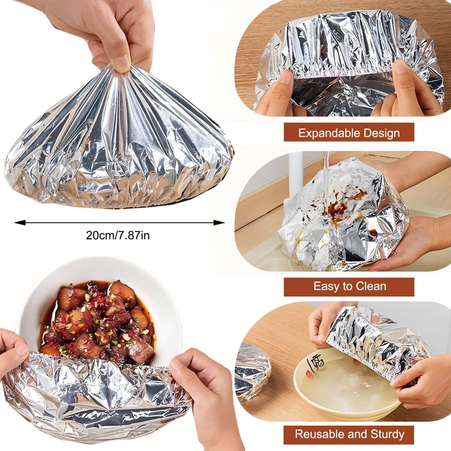 Reusable Aluminum Foil Food Covers