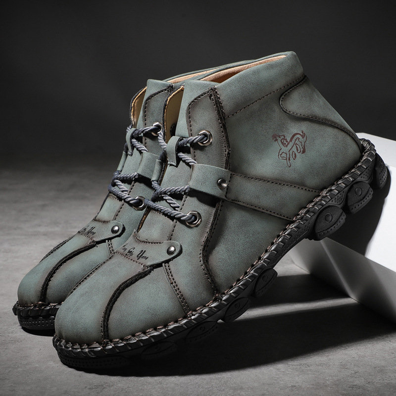 MEN'S COMFORTABLE LEATHER OUTDOOR WORK BOOTS