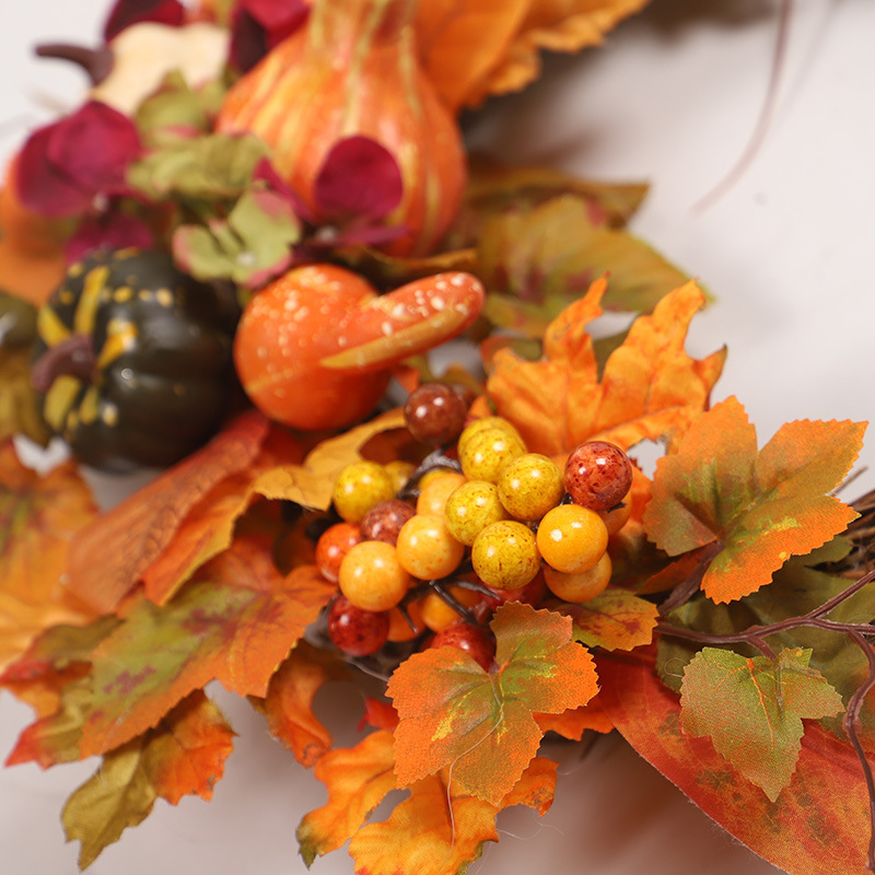 Fall Peony and Pumpkin Wreath - Year Round Wreath 9