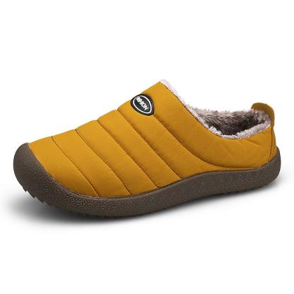 Men's Winter Water-resistant Fur-lined Flat Othopedic Slippers