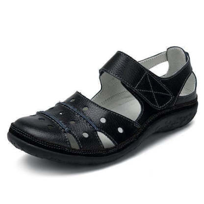Black Vanccy - Women's Hollow Hook Flat Sandals