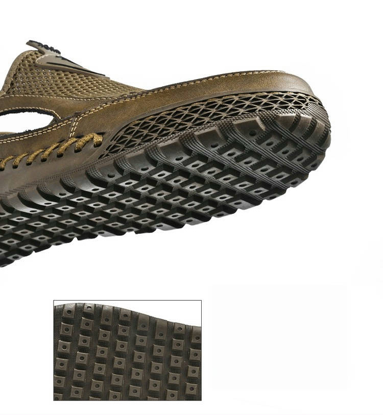 Men Handmade Genuine Leather Breathable Outdoor Sandals by GARB