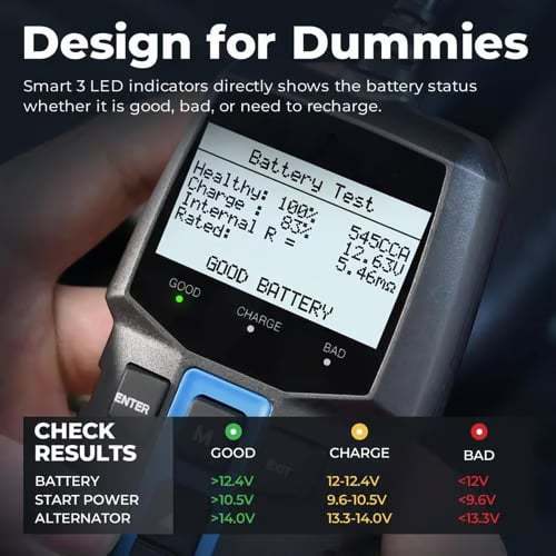 TOPDON  BT100 Car Battery Tester 12V Load Tester