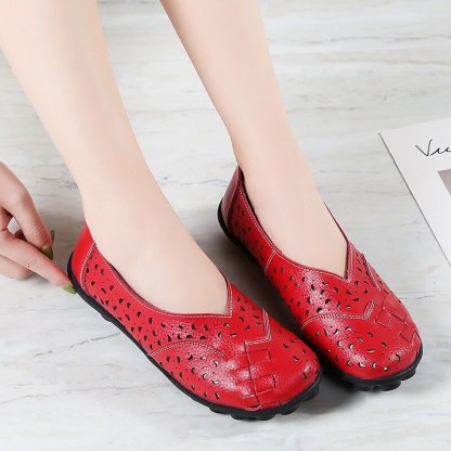Women Flats Soft Genuine Leather Flat Shoes Woman Loafers-walkjoyful