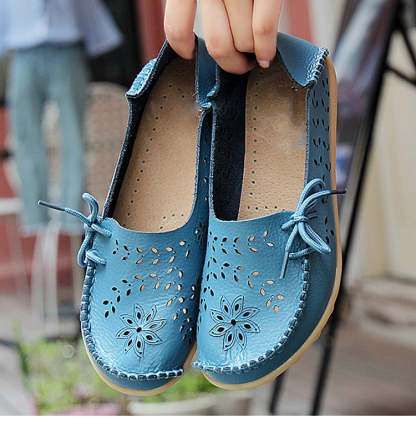 Vanccy- Leather Loafers Flats-walkjoyful