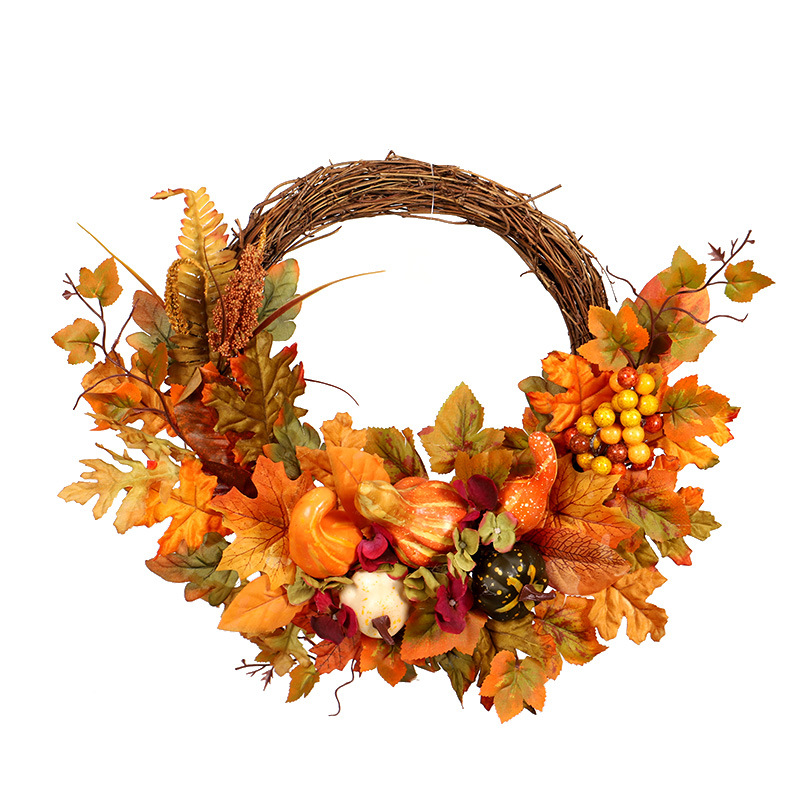 Fall Peony and Pumpkin Wreath - Year Round Wreath 9
