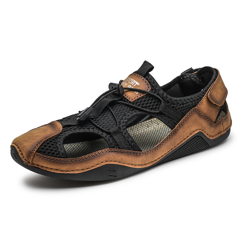 Men's Genuine Leather Non-slip Sandals - Perfect for Outdoor Walking a