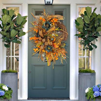🍁EXTRA LARGE Fall Grapevine Wreath - Single or Double Door Design