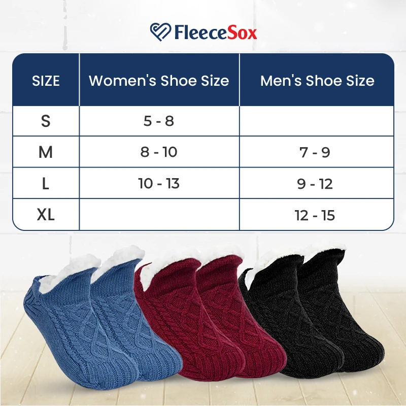 FleeceSox - Fleece-Lined Non-Slip Thermal Slippers Socks-walkjoyful