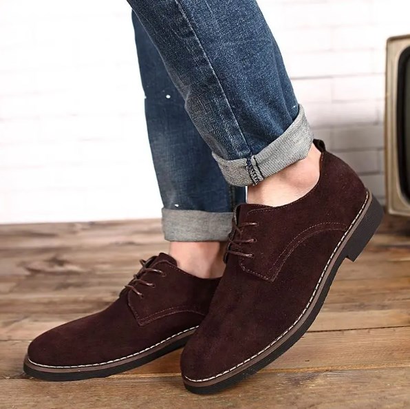 🔥Hot Sale🎁--70% OFF 🎉Mens Classic ritish Style Suede Oxfords Lace Up Business Formal Casual Shoes