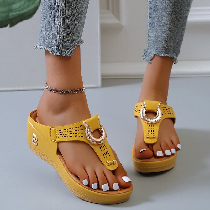 🎁 Rome Summer Women Flip Flops Wedges 🎁 Thick Slippers(Buy Two Free Shipping)-burnzay
