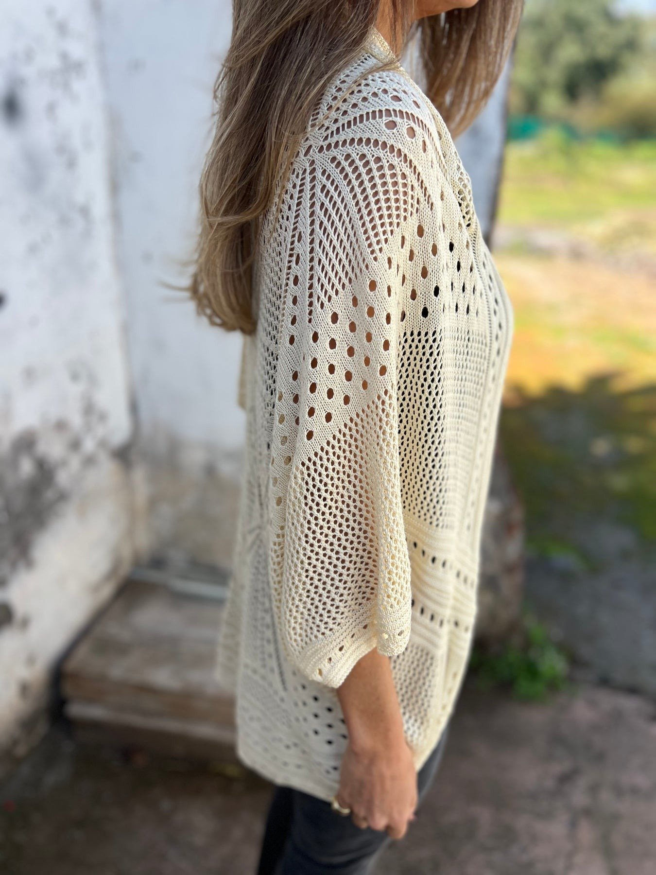 Hollow Half Sleeve Cardigan
