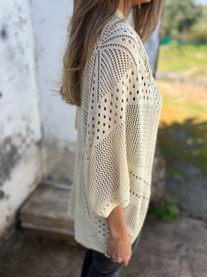 Hollow Half Sleeve Cardigan