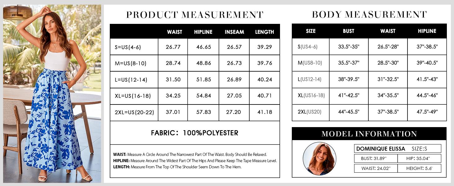BTFBM Women Casual High Waist Wide Leg Pants Summer Floral Solid Long Palazzo Pants Lounge Beach Trousers with Pockets #Outdoorfun