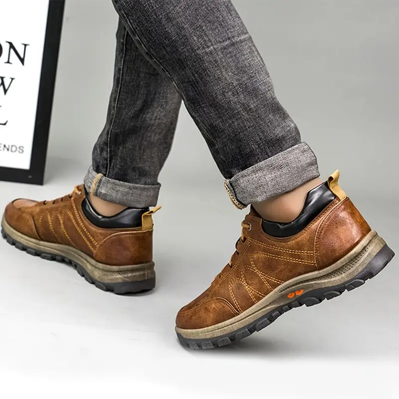 MEN'S LEATHER HAND STITCHING ARCH SUPPORT & NON-SLIP BREATHABLE SHOES-walkjoyful