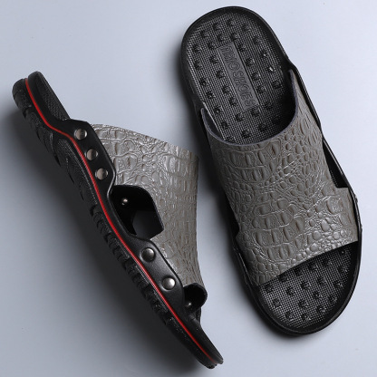 Men's Lightweight Open Toe Slippers - Wear-resistant Non-Slip Comfy Casual Shoes-walkjoyful
