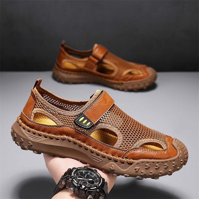 ⏰Last Day! 45% OFF 🔥Men's Handmade Cowhide Breathable Mesh Sandals