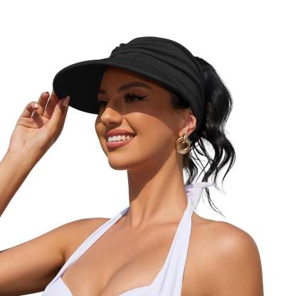 Brimhaven™ – UPF 50+ Wide-Brim Ponytail Sun Visor for Women