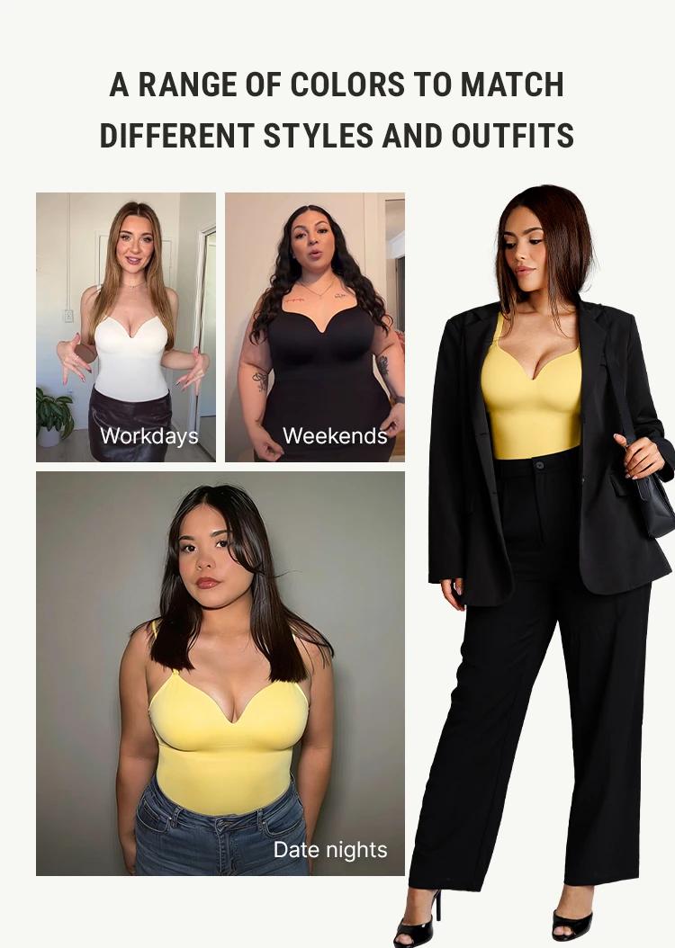 FeelinGirl Women's Built-in-Bra Sleeveless Bodysuit Colorful Shaping Camisole Slimming Tank Tops for Casual Outfits Comfortable Breathable Fabric Mother’s Day #Summervibes FeelinGirl Women's Built-in-Bra Sleeveless Bodysuit Colorful Shaping Camisole Slimming Tank Tops for Casual Outfits Comfortable Breathable Fabric Mother’s Day #Summervibes