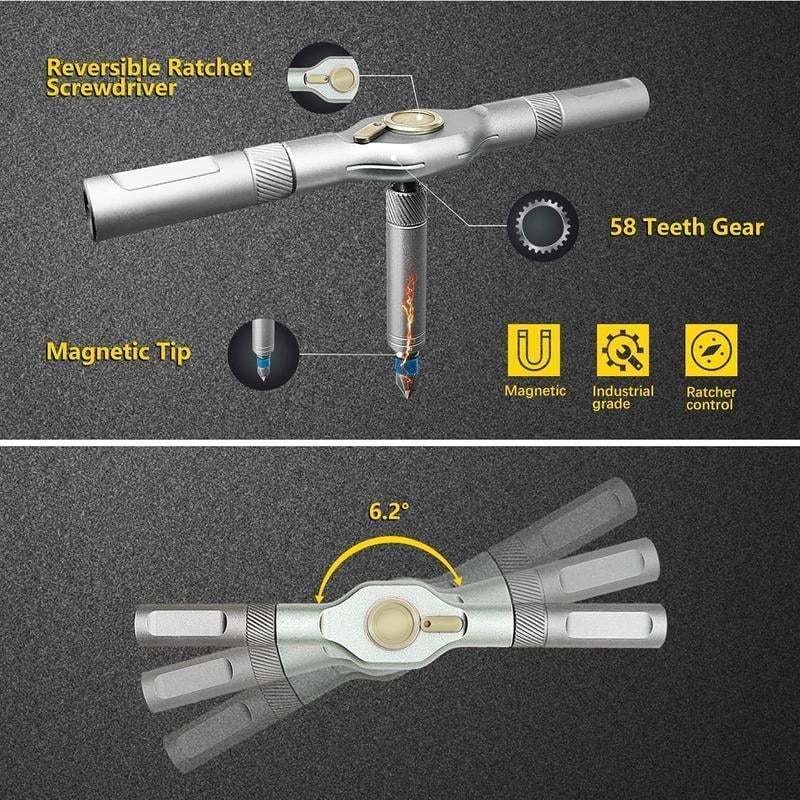 🔥🔥24 in 1 DlY Screwdriver Set Magnetic Compact and Portable Ratchet Screwdriver