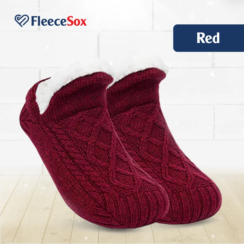 FleeceSox - Fleece-Lined Non-Slip Thermal Slippers Socks-walkjoyful