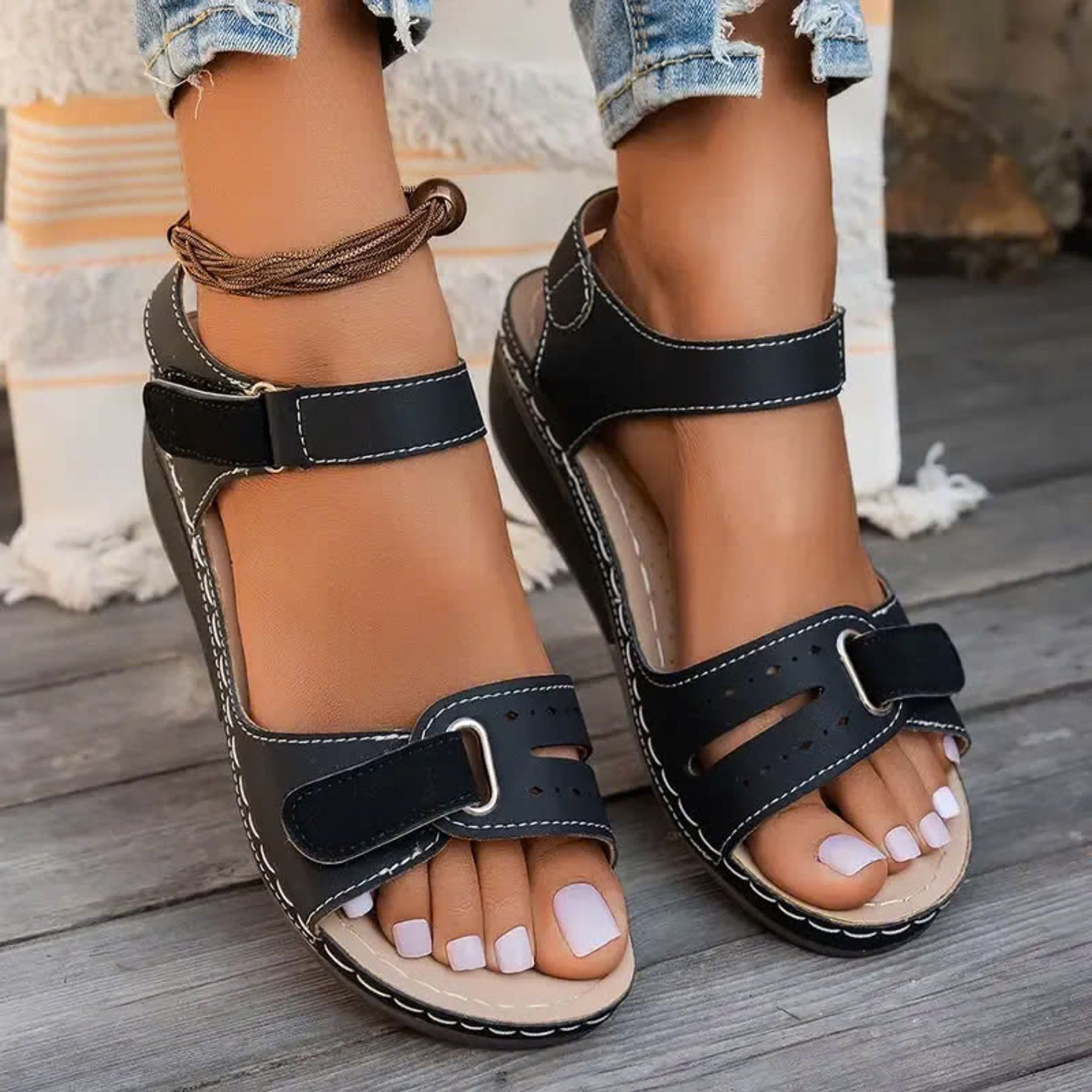 🔥Last Day Deal 70% OFF🔥 - Soft & Stylish Wedge Sandals for Effortless Comfort!