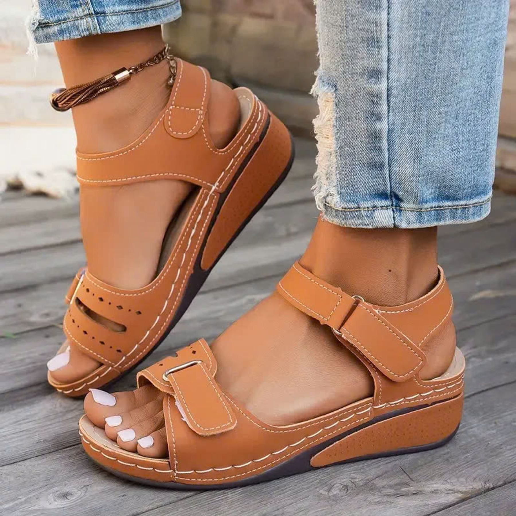 🔥Last Day Deal 70% OFF🔥 - Soft & Stylish Wedge Sandals for Effortless Comfort!