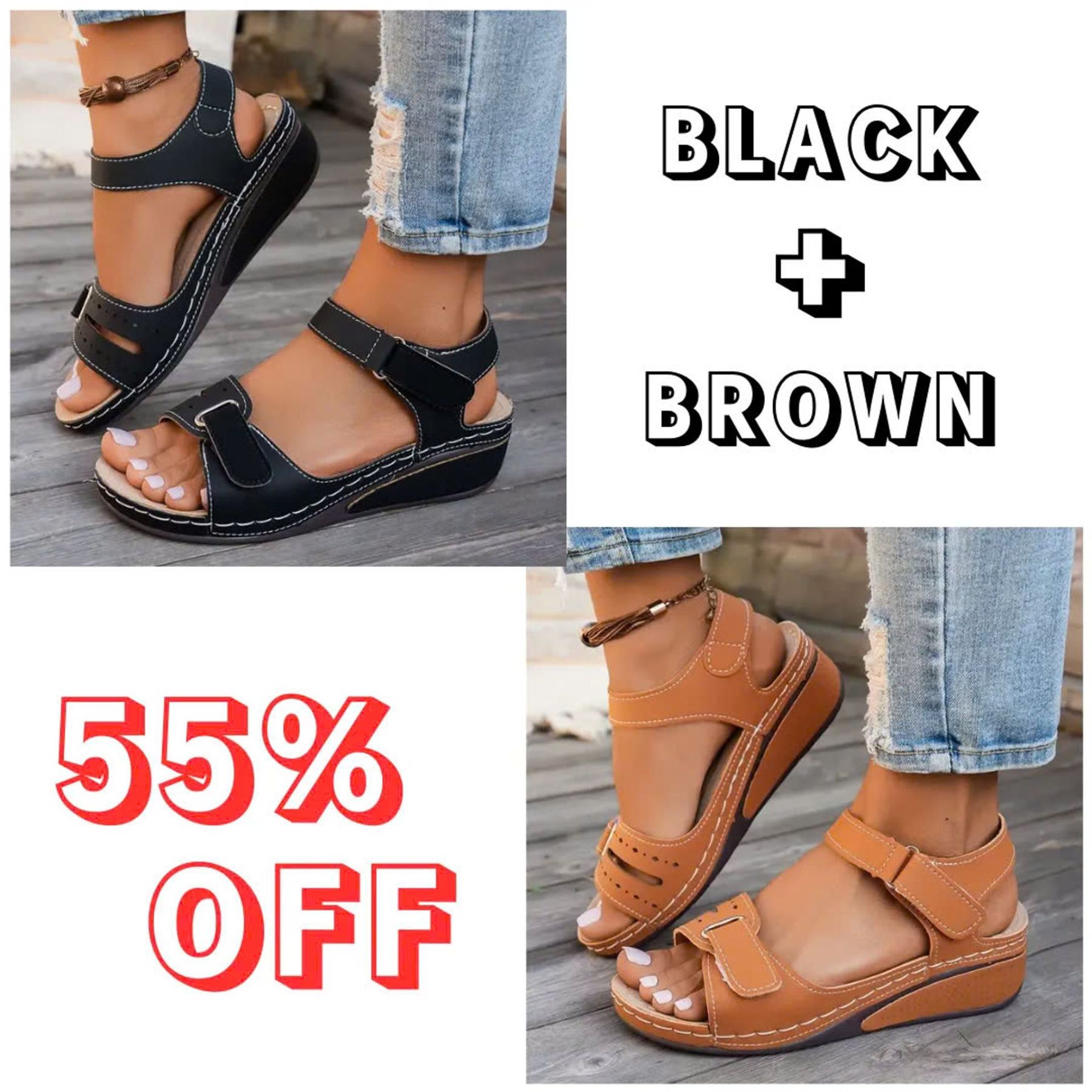 🔥Last Day Deal 70% OFF🔥 - Soft & Stylish Wedge Sandals for Effortless Comfort!