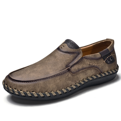 🔥Hot Sale🎁--60% OFF 🎉Mens Handmade Side Zipper Casual Comfy Leather Slip On Loafer-burnzay