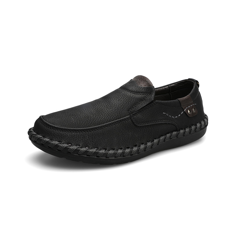 MEN'S LEATHER HAND-STITCHED CASUAL SHOES-walkjoyful