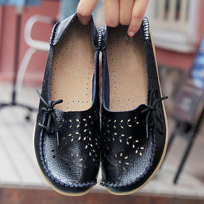 Vanccy- Leather Loafers Flats-walkjoyful