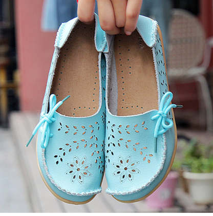 Vanccy- Leather Loafers Flats-walkjoyful